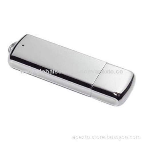 Silver USB Stick, Customized Logos Welcomed, 1 to 32GB Capacity, Supports Microsoft's Windows OS
